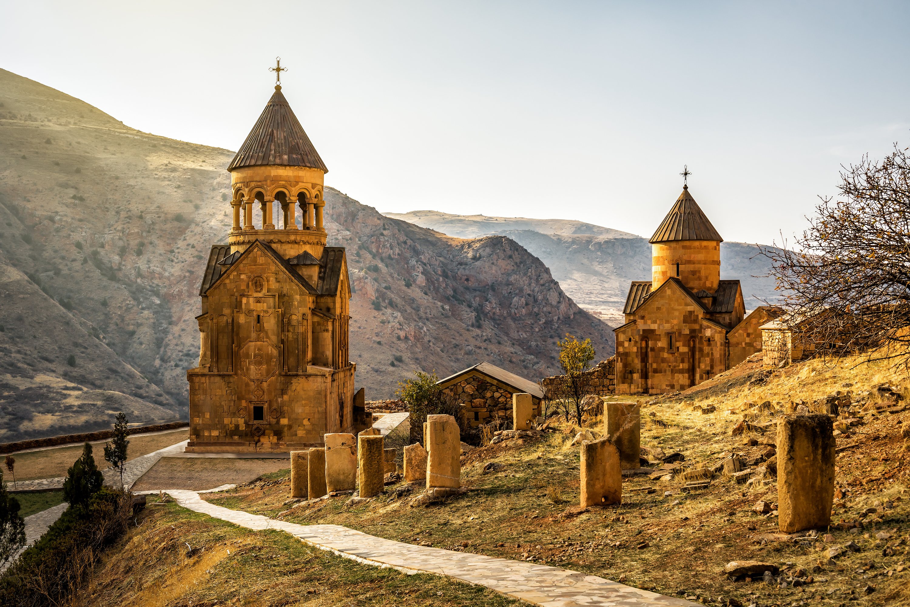 Noravank against its red cliffs