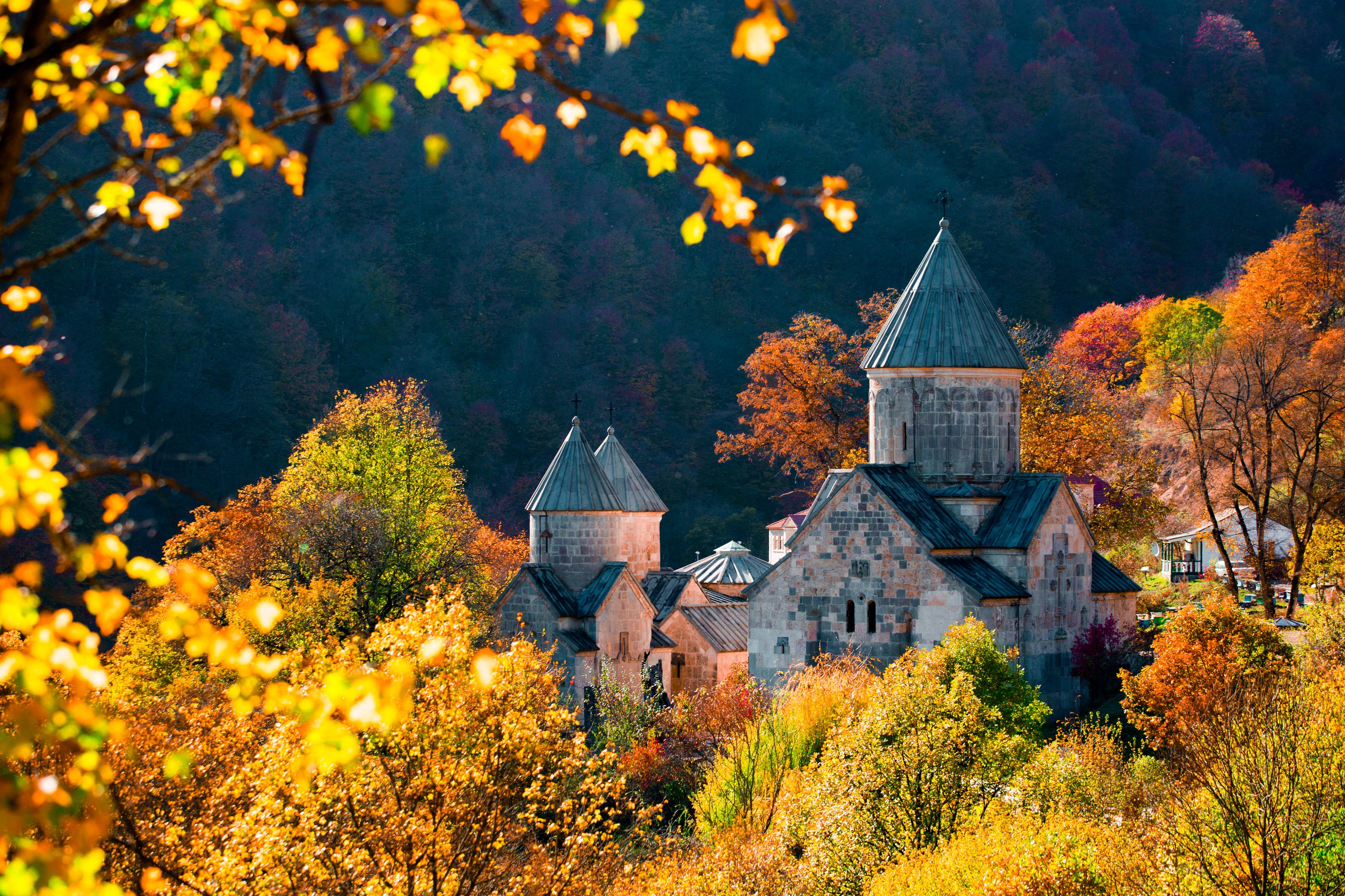 Haghartsin monastery in its forested valley