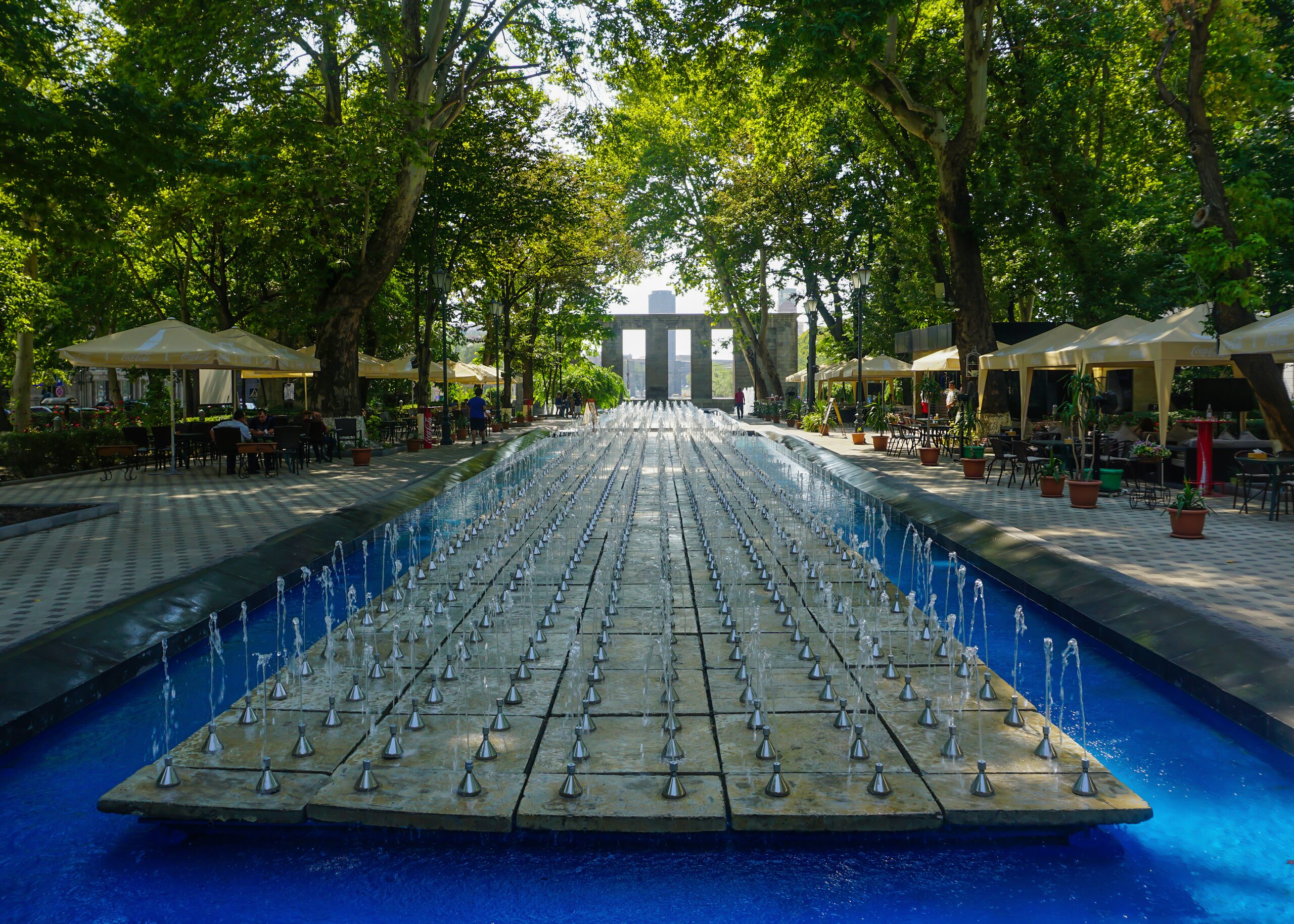 A shaded park in central Yerevan
